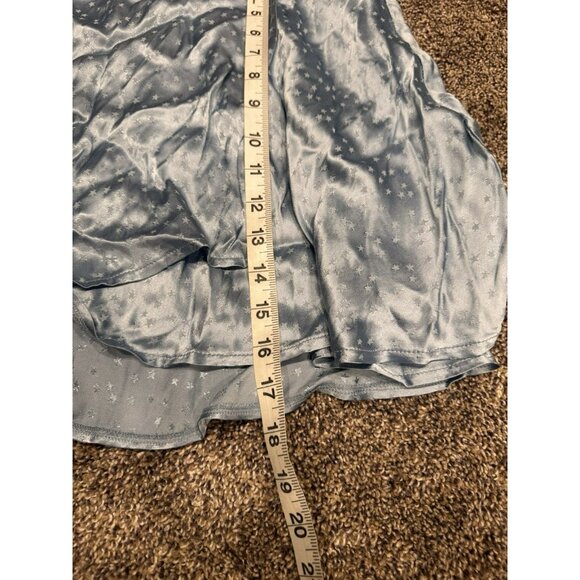 FREE PEOPLE ADULT SATIN LIGHT BLUE MINI SKIRT SIZE 0 EUC - Picture 6 of 9